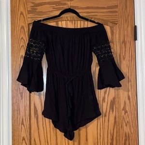 Black off the shoulder romper